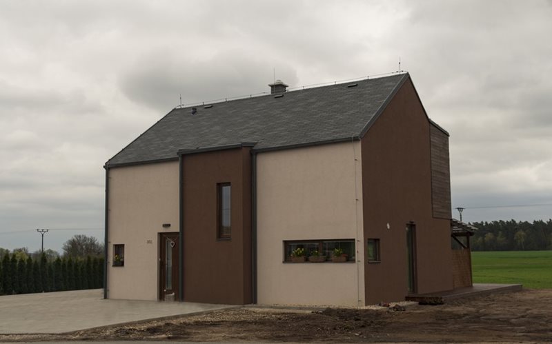 Young woman has her dream wooden house